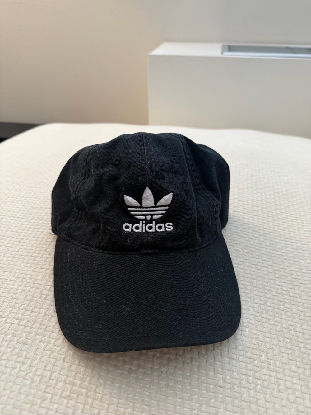 Adidas Black Cap with White Trefoil Embroidery